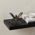 4" Black Cast Iron Butterfly Hand Painted Tabletop Sculpture