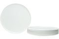 White Six Piece Round Coupe Porcelain Service For Six Dinner Plate Set on a white background