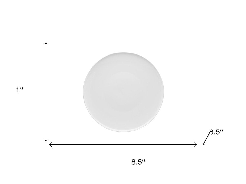 White Six Piece Porcelain Service For Six Salad Plate Set on a white background