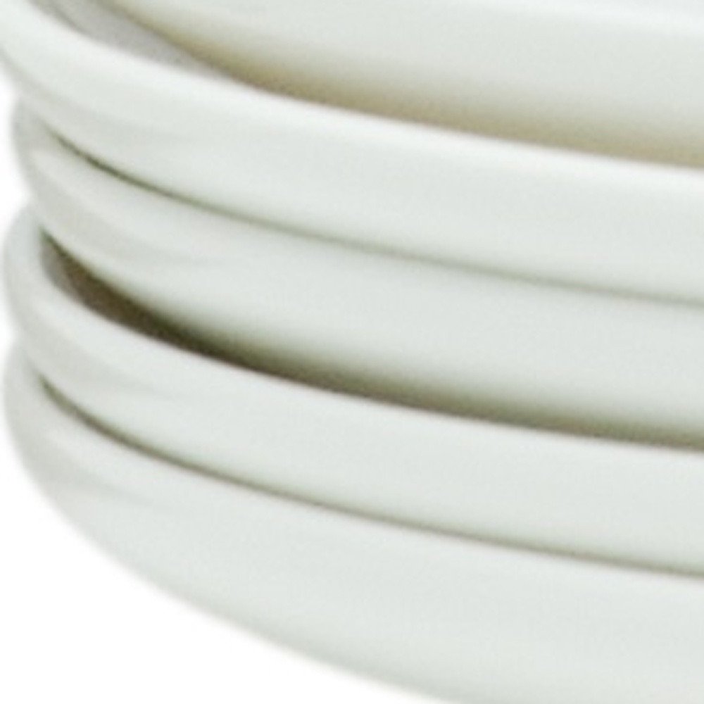 White Six Piece Porcelain Service For Six Salad Plate Set close-up detail
