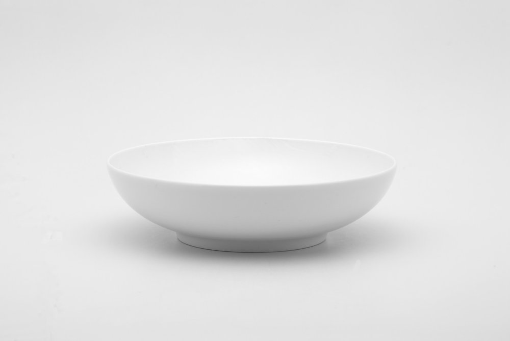 White Six Piece Porcelain Service For Six Bowl Set - 2.75" H x 7.75" W x 7.75" D