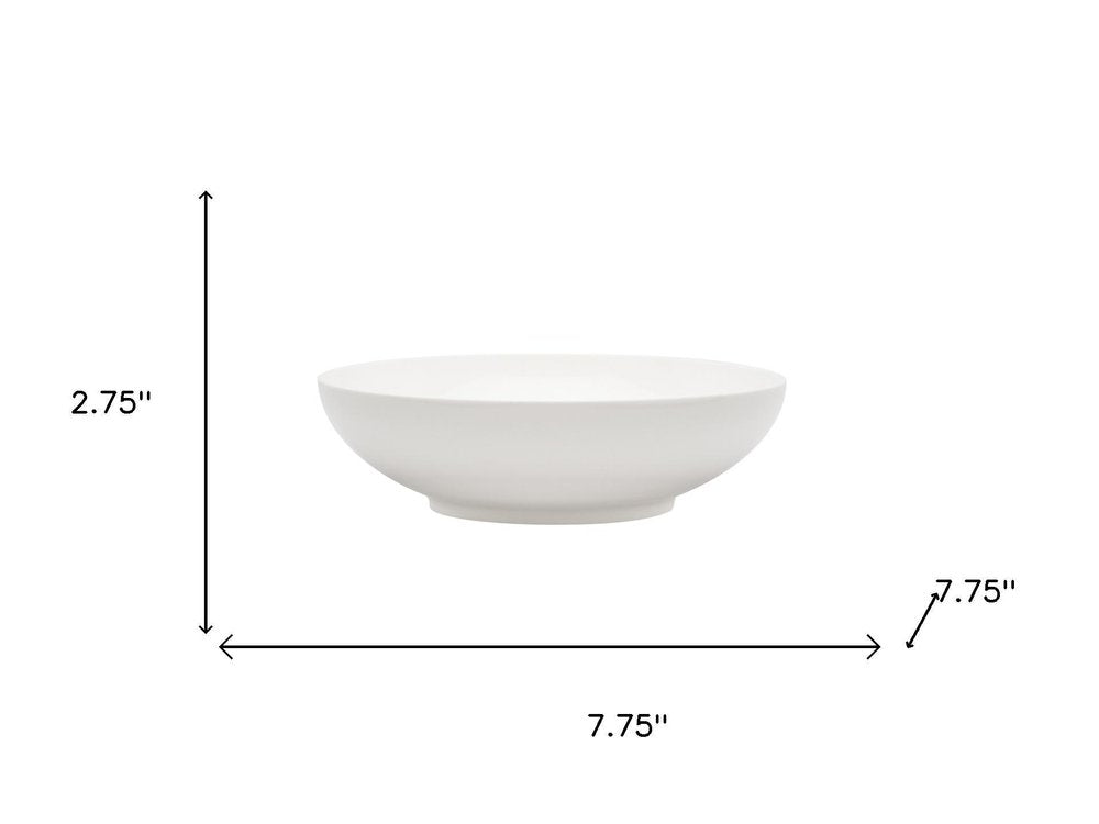 White Six Piece Porcelain Service For Six Bowl Set - 2.75" H x 7.75" W x 7.75" D on a white background