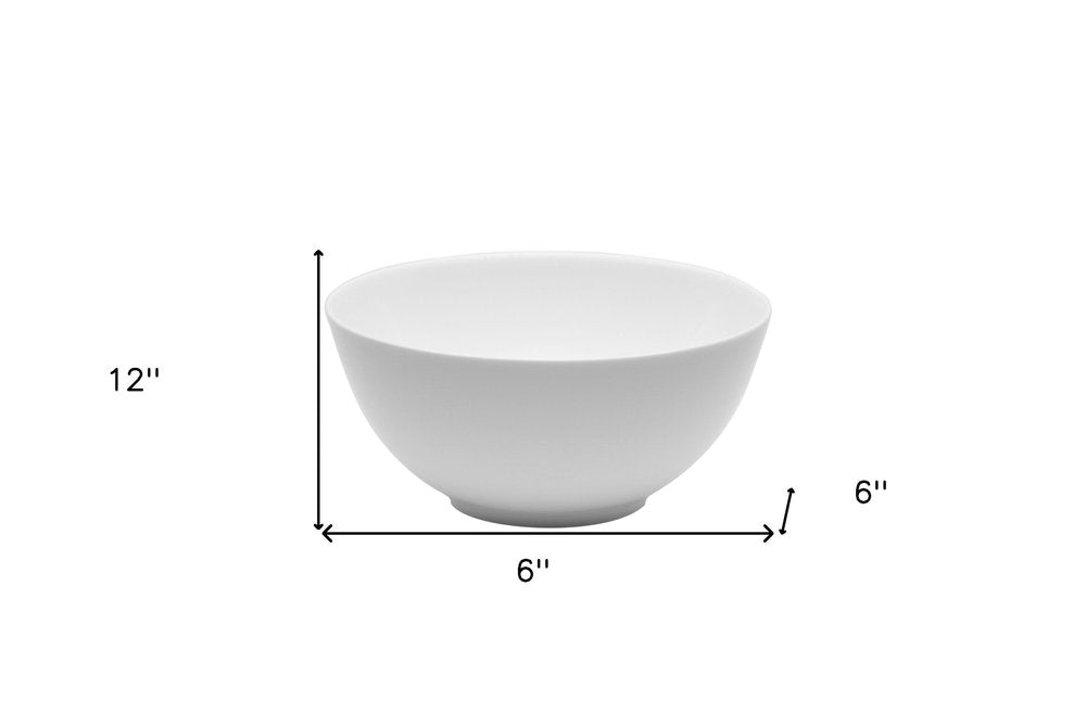 White Six Piece Porcelain Service For Six Bowl Set on a white background