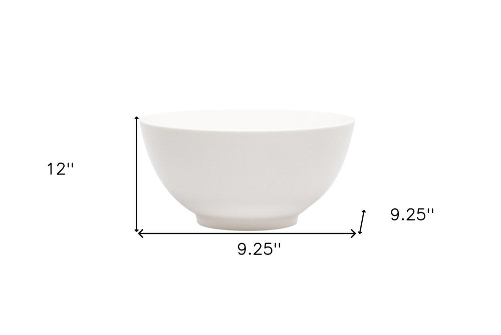 White Porcelain Large Round Serve Bowl on a white background