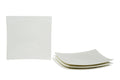 White Six Piece Square Bone China Service For Six Dinner Plate Set on a white background
