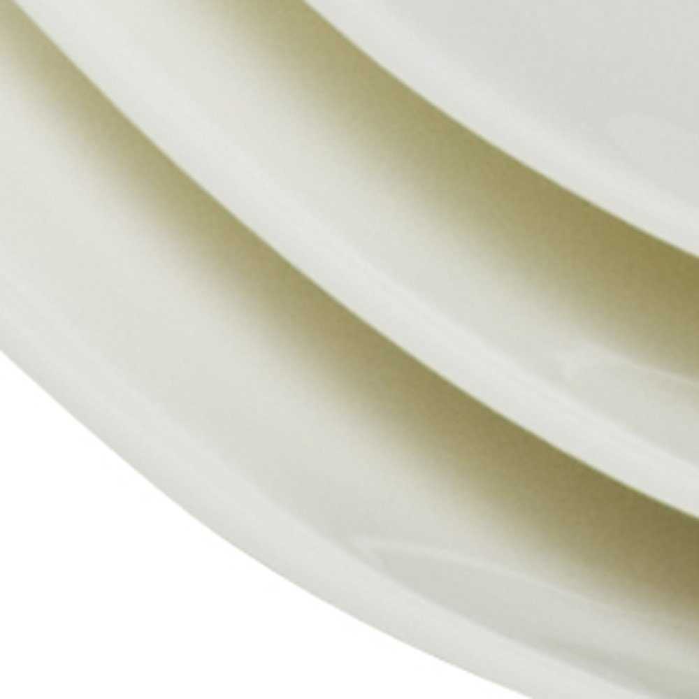 White Six Piece Square Bone China Service For Six Dinner Plate Set close-up detail