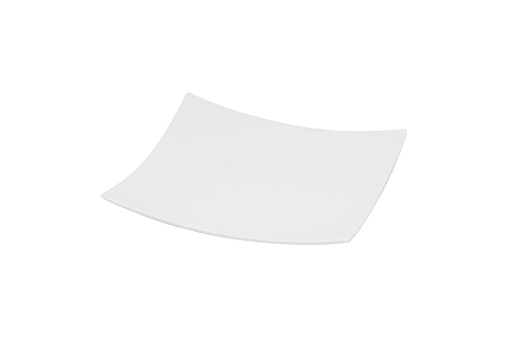 White Six Piece Square Bone China Service For Six Salad Plate Set on a white background