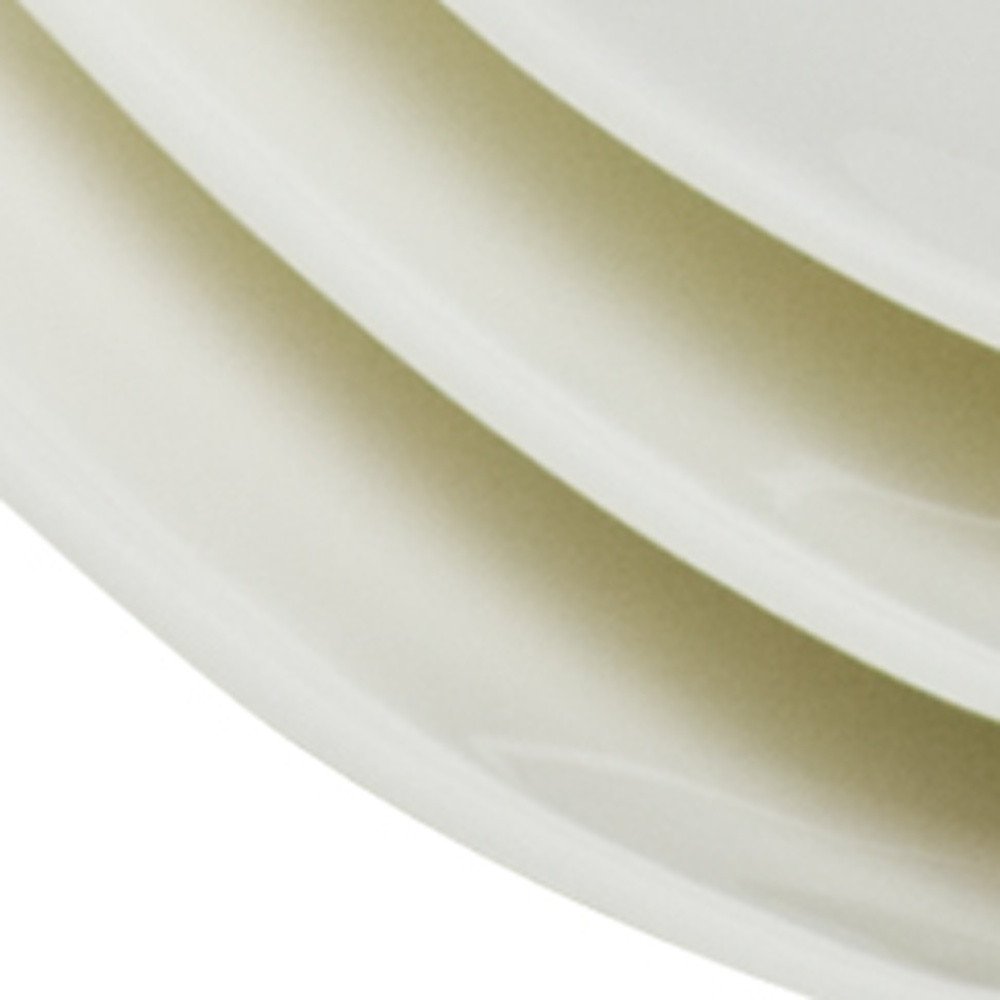 White Six Piece Square Bone China Service For Six Salad Plate Set close-up detail