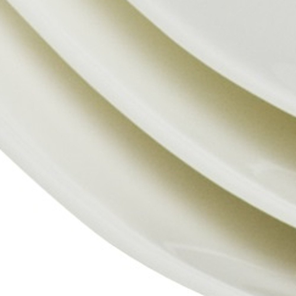 White Six Piece Square Bone China Service For Six Salad Plate Set close-up detail