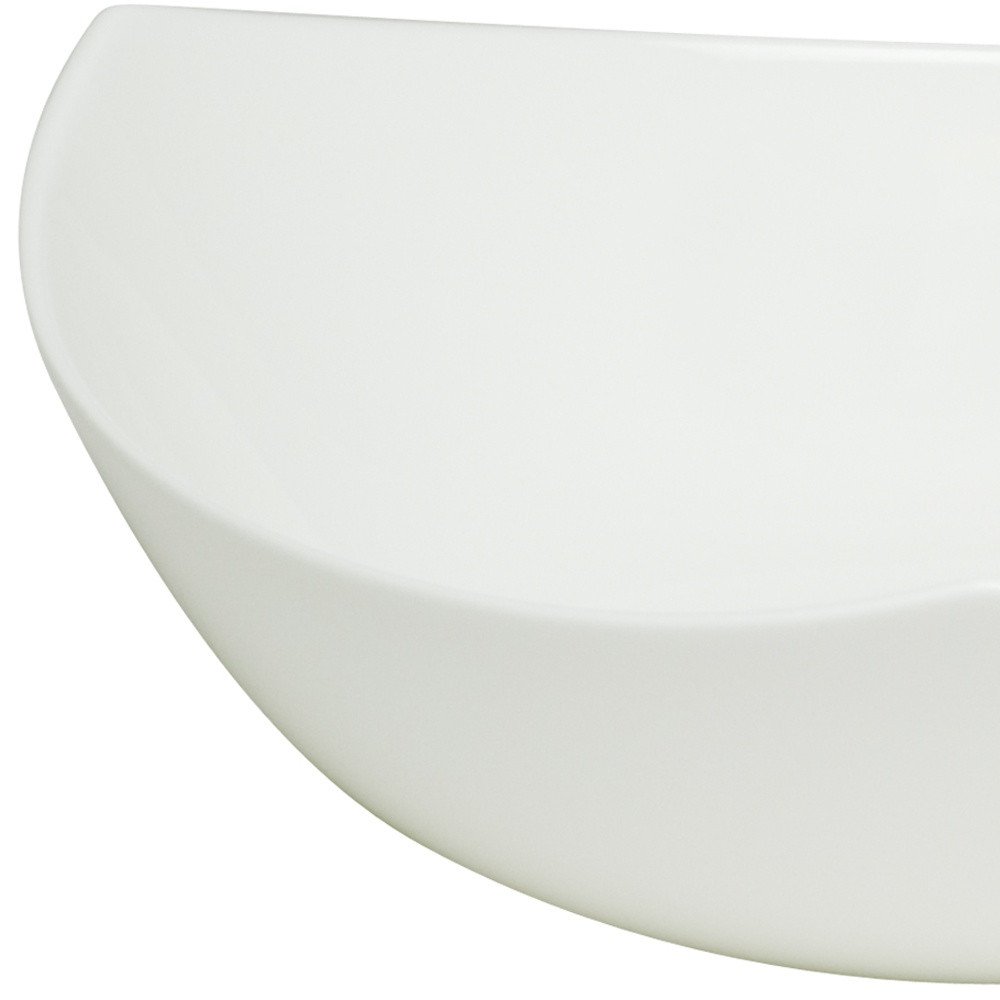White Six Piece Triangle Bone China Service For Six Bowl Set - with Six Soup Bowls