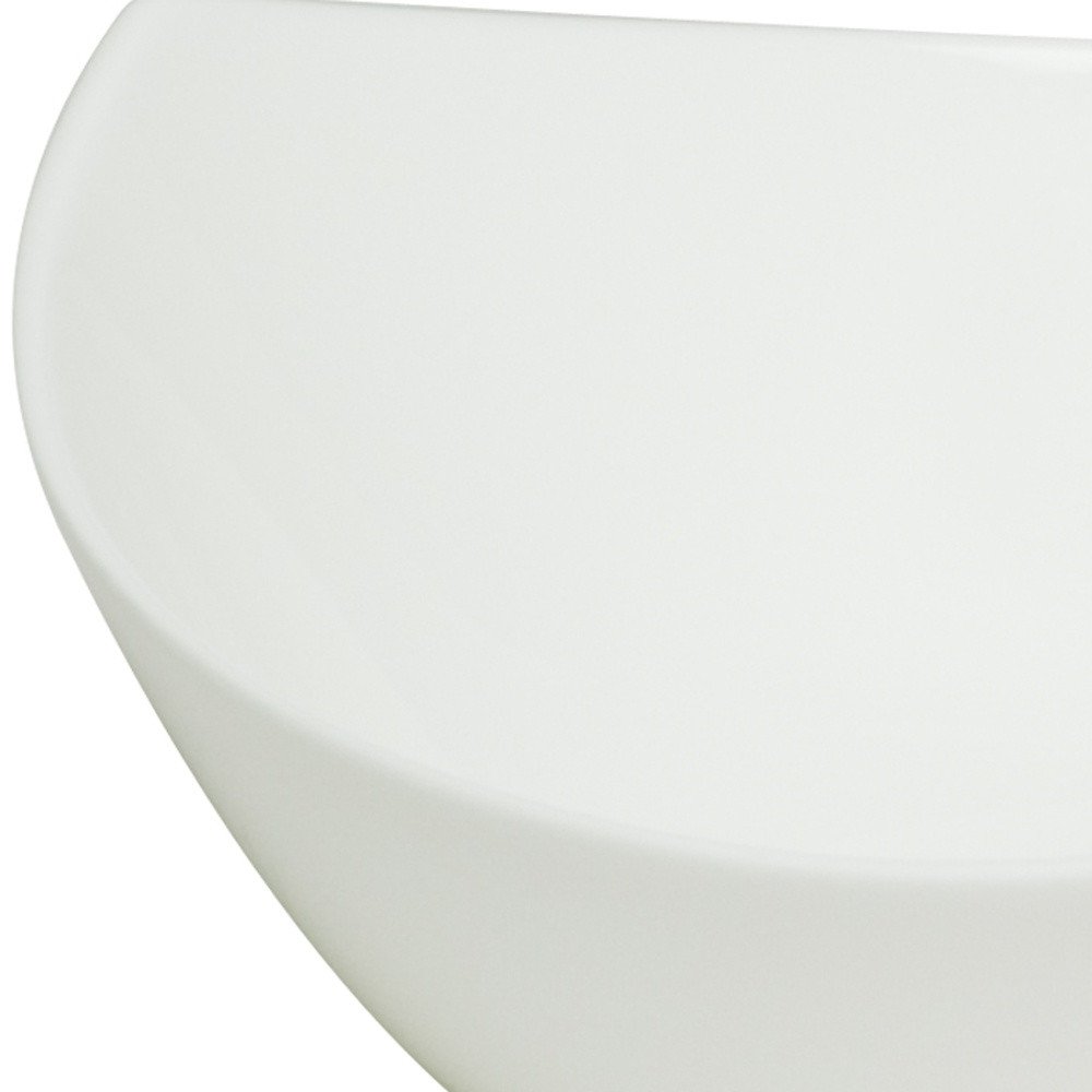 White Six Piece Triangle Bone China Service For Six Bowl Set - with Six Soup Bowls on a white background