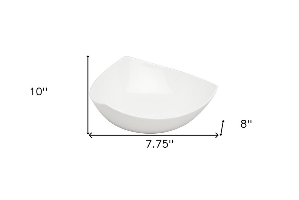 White Six Piece Triangle Bone China Service For Six Bowl Set - with Six Soup Bowls on a white background