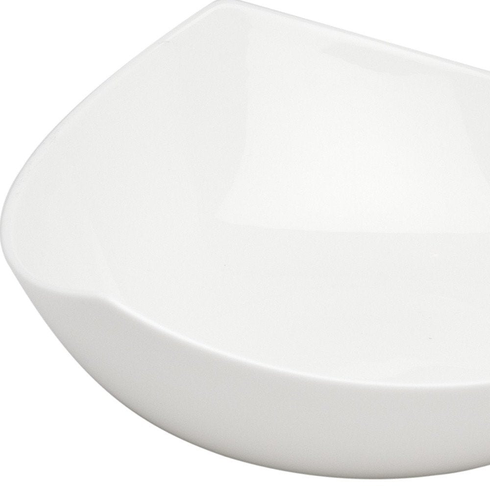 White Six Piece Triangle Bone China Service For Six Bowl Set - 2.25" H x 5.75" W x 5.75" D