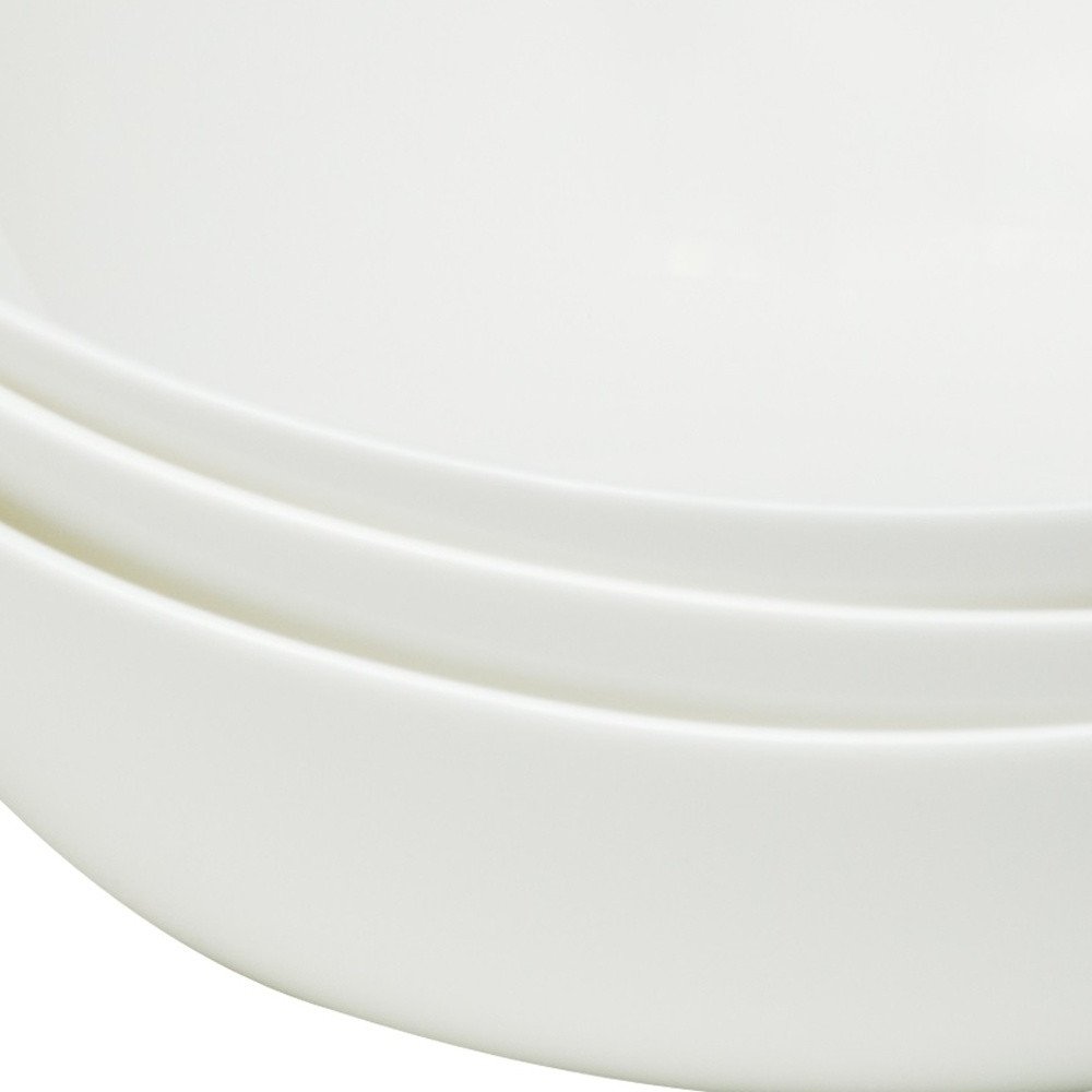White Six Piece Triangle Bone China Service For Six Bowl Set - 2.25" H x 5.75" W x 5.75" D on a white background