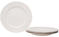 White Four Piece Weave Stoneware Service For Four Dinner Plate Set on a white background
