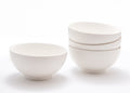 White Four Piece Porcelain Service For Four Bowl Set on a white background