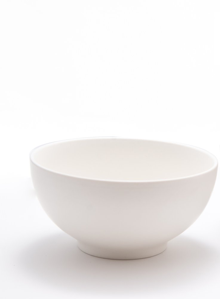 White Four Piece Porcelain Service For Four Bowl Set on a white background