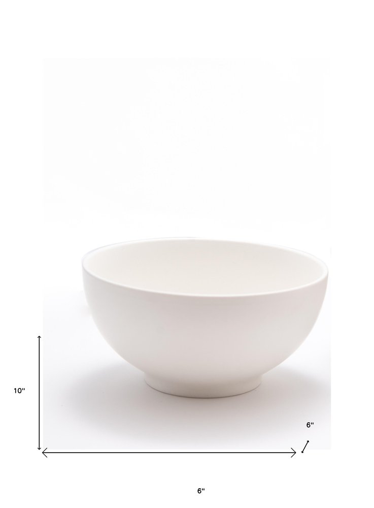 White Four Piece Porcelain Service For Four Bowl Set on a white background