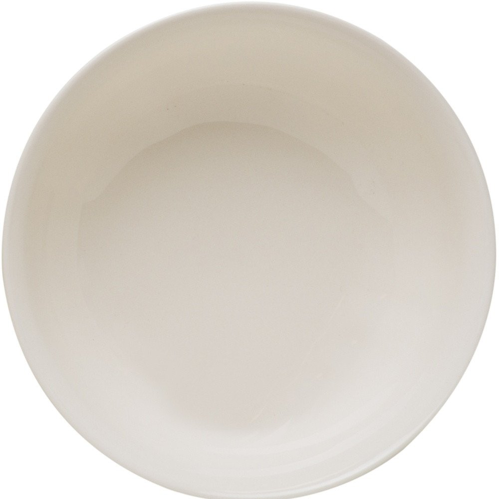 White Four Piece Round Scallop Stoneware Service For Four Bowl Set on a white background