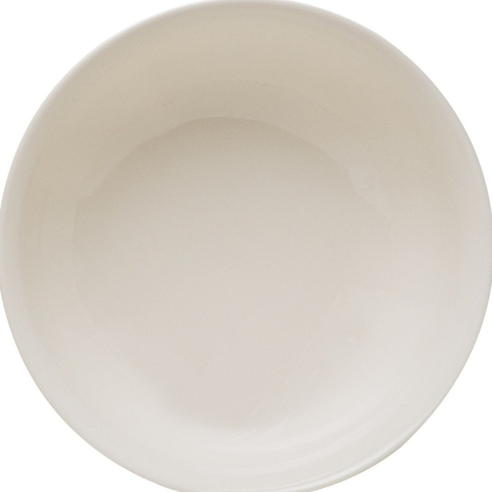 White Four Piece Round Scallop Stoneware Service For Four Bowl Set on a white background