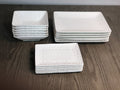 White Six Piece Pebbled Porcelain Service For Six Bowl Set in a home interior