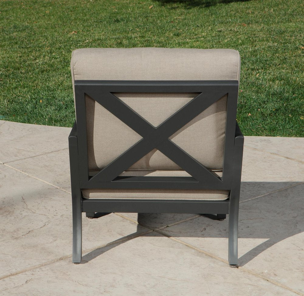 Six Piece Gray Metal Sectional Seating Group With Table
