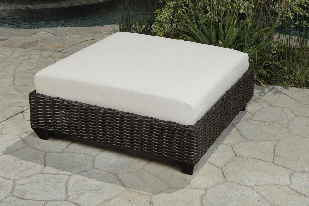 Four Piece Brown and White Wicker Sectional Seating Group