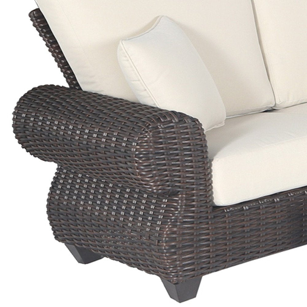 Four Piece Brown and White Wicker Sectional Seating Group