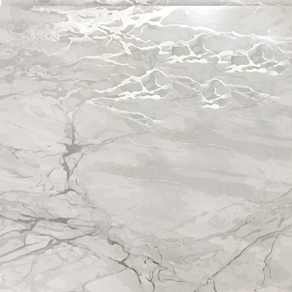 12" X 18" Silver And Gray Abstract Placemats. Dining linen isolated on a plain white background, in a silver linen finish.