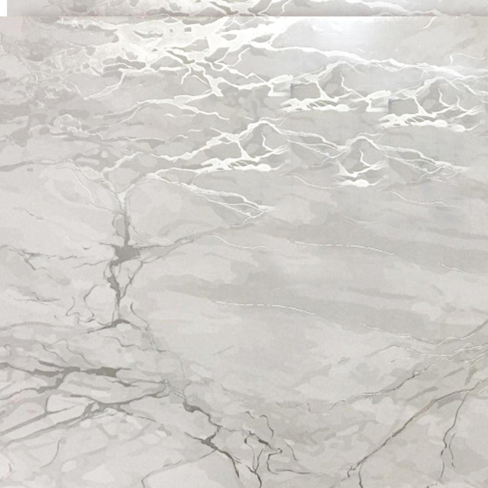 12" X 18" Silver And Gray Abstract Placemats. Dining linen isolated on a plain white background, in a silver linen finish.