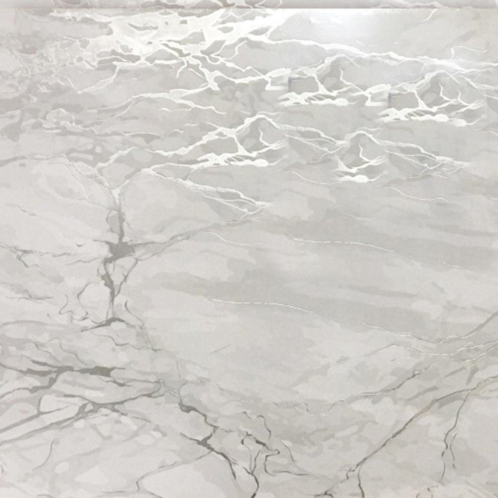 12" X 18" Silver And Gray Abstract Placemats. Dining linen isolated on a plain white background, finished in silver linen.