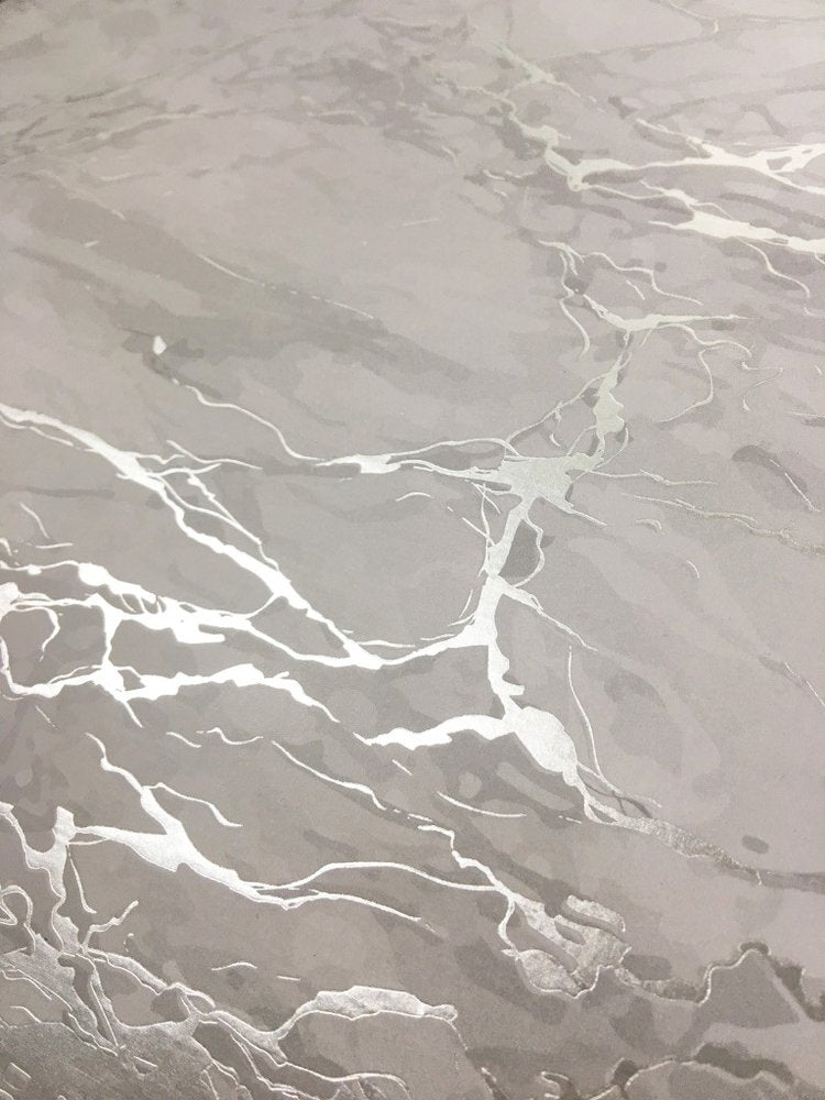 Detail view of 15" X 15" Silver And Gray Abstract Round Placemats, filling the frame with the silver linen texture.