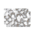 12" X 18" Gray And Gold Abstract Agglomerated cork Placemats. Dining linen isolated on a plain white background, finished in gray linen.