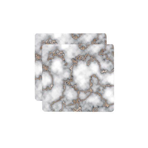 15" X 15" Gray And Gold Abstract Agglomerated cork Square Placemats
