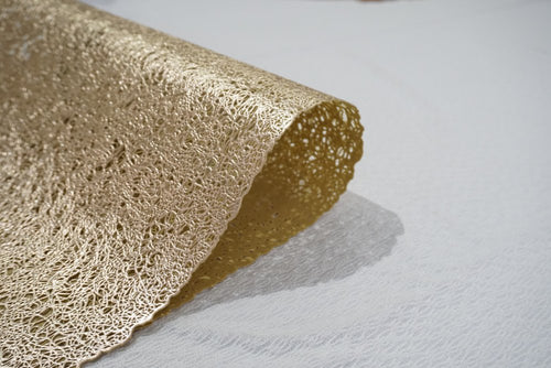 18" Set of Four Gold Vinyl Placemats
