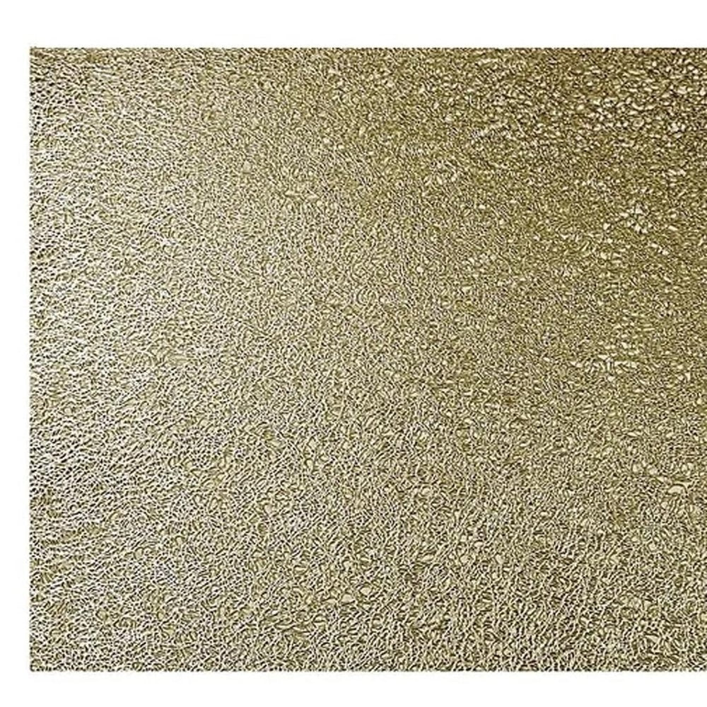 18" Set of Four Gold Vinyl Placemats. Dining linen isolated on a plain white background, in a gold linen finish.