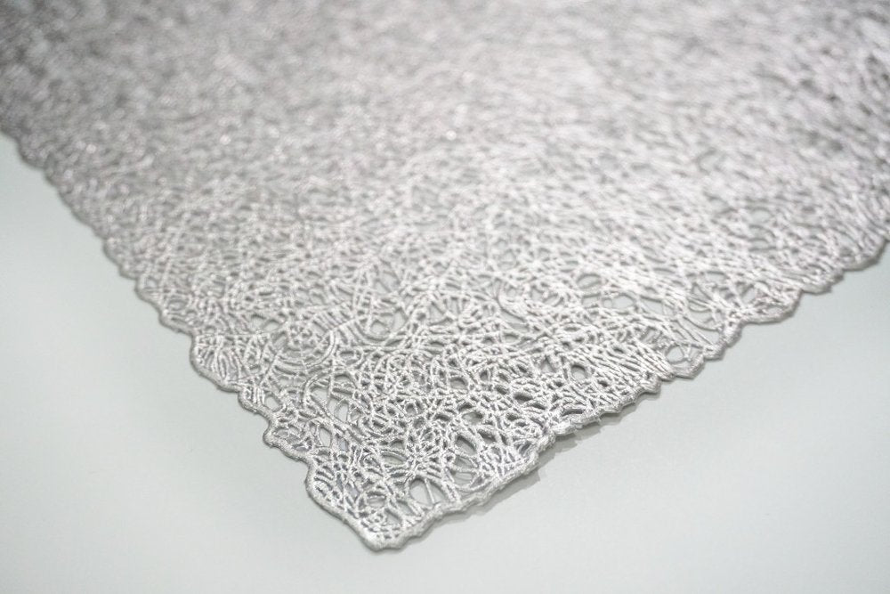 18" Set of Four Silver Vinyl Placemats