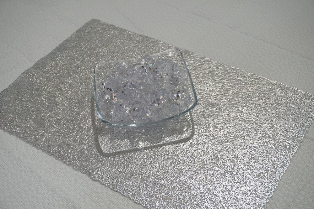 18" Set of Four Silver Vinyl Placemats