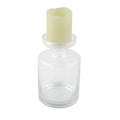 8" Clear Glass Centerpiece Pillar Candle Holder With Candle
