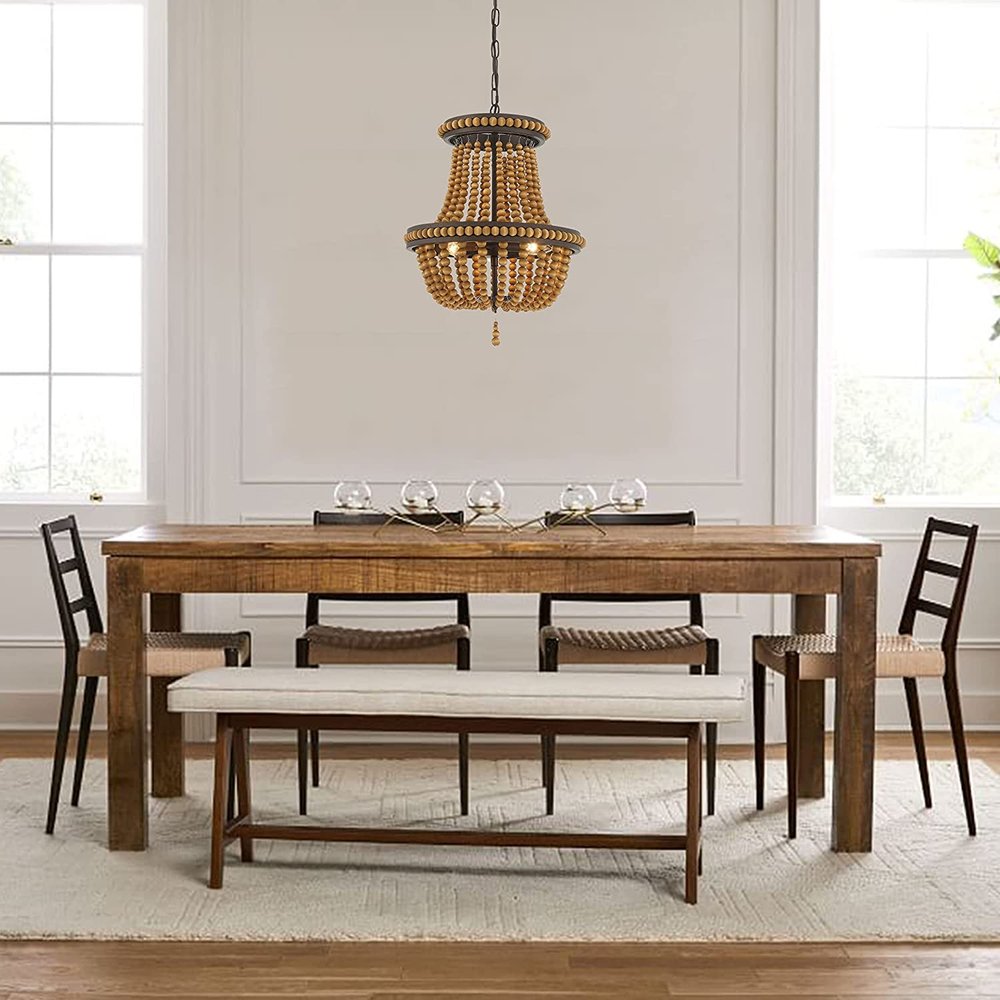 Brown And Black Candle Style Three Light Metal Dimmable Chandelier close-up detail