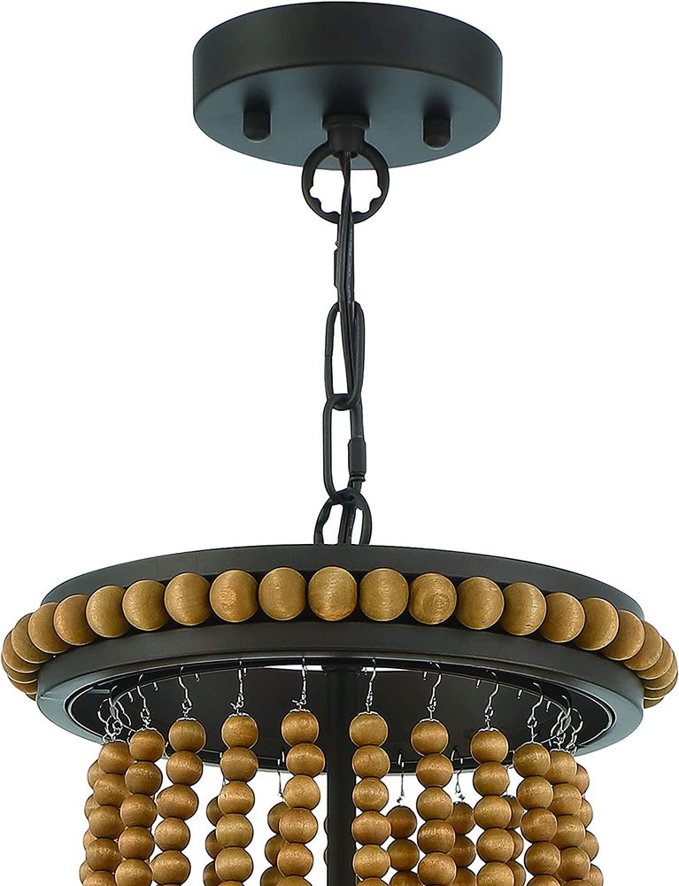 Brown And Black Candle Style Three Light Metal Dimmable Chandelier on a white background