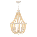 Gold And White Candle Style Five Light Metal Dimmable Chandelier