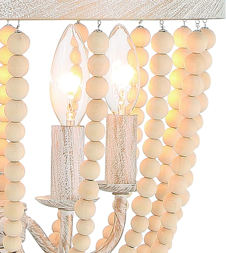 Gold And White Candle Style Five Light Metal Dimmable Chandelier