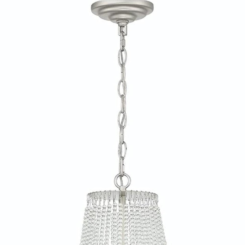 Silver Candle Style Six Light Metal Dimmable Chandelier