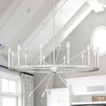 Silver Candle Style Multi Light Metal Dimmable Chandelier