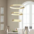 Gold Candle Style Three Light Metal LED Dimmable Chandelier