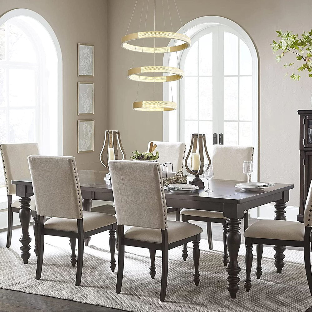 Gold Candle Style Three Light Metal LED Dimmable Chandelier