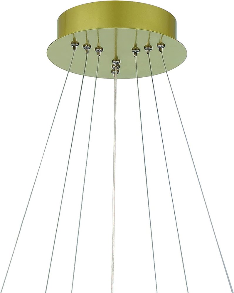 Gold Candle Style Three Light Metal LED Dimmable Chandelier