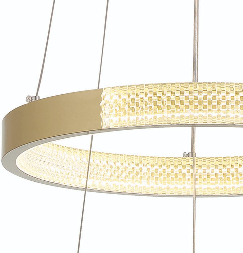 Gold Candle Style Three Light Metal LED Dimmable Chandelier