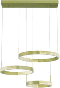 Gold Candle Style Three Light Metal LED Dimmable Chandelier